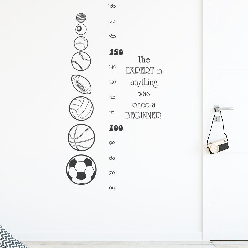 Sports Ball Height Wall Sticker for Kids' Room Decor