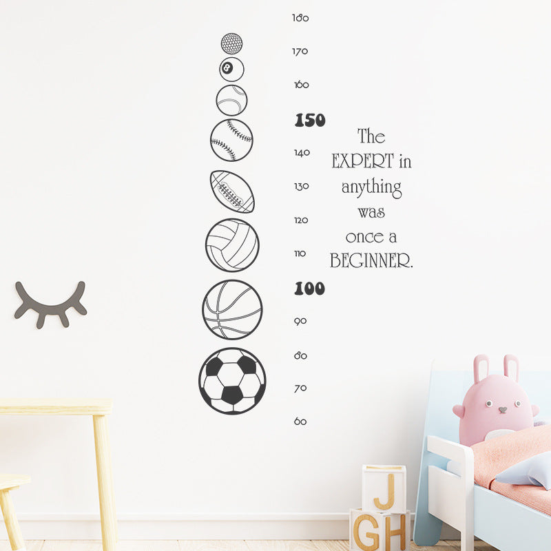 Sports Ball Height Wall Sticker for Kids' Room Decor