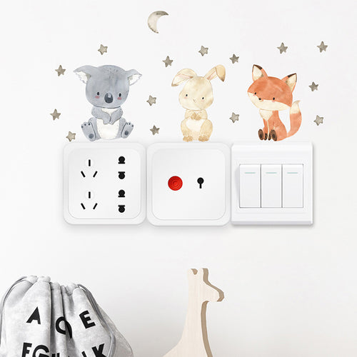Cute Animal Switch Stickers for Kids' Room Decor