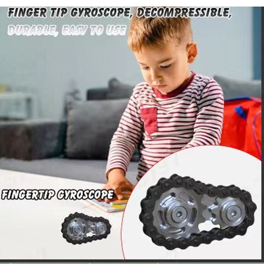 Black Gear Chain Finger Spinner Fidget Toy