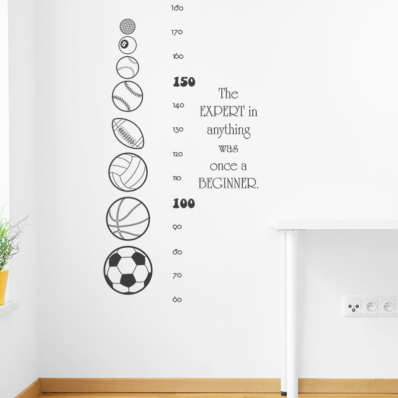 Sports Ball Height Wall Sticker for Kids' Room Decor