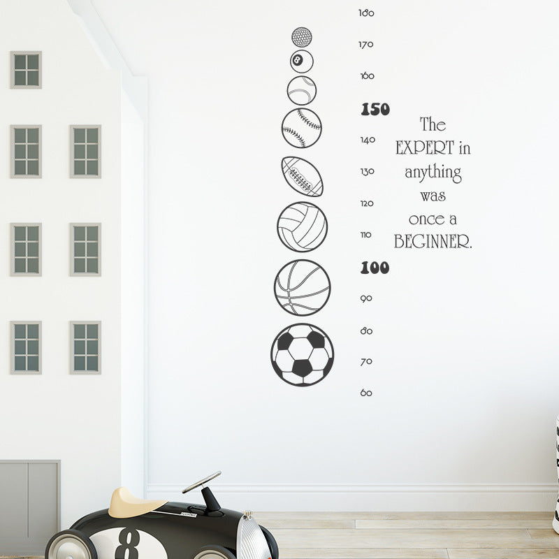 Sports Ball Height Wall Sticker for Kids' Room Decor